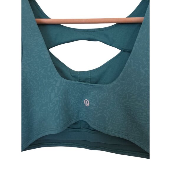 Lululemon Everlux Cut-Out Teal Medium Support Train Workout Sports Bra Women's 8 - Picture 5 of 7